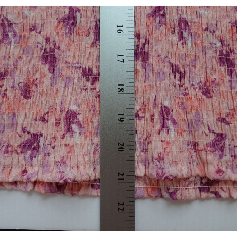 💰3/$25 Nine West Women's Blouse Elbow Puff Sleeve Smocked Pink Top V-Neck NWT S - Picture 12 of 13